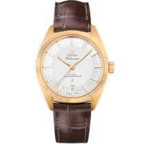 Silver dial watch on Yellow gold case with Leather strap - Constellation Globemaster 39 mm, yellow gold on leather strap - 130.53.39.21.02.002