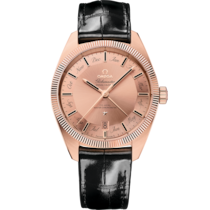 Pink dial watch on Sedna™ gold case with Leather strap - Constellation Globemaster 41 mm, Sedna™ gold on leather strap - 130.53.41.22.99.002