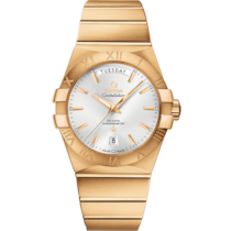 Silver dial watch on Yellow gold case with Yellow gold bracelet - Constellation 38 mm, yellow gold on yellow gold - 123.50.38.22.02.002