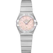 Pink dial watch on Steel case with Steel bracelet - Constellation 24 mm, steel on steel - 123.10.24.60.57.002