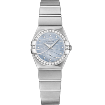 Uhr mit Blau Zifferblatt auf Stahl Gehäuse mit Edelstahlarmband bracelet - Constellation 24 mm, Stahl mit Stahlband - 123.15.24.60.57.001