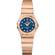 Uhr mit Blau Zifferblatt auf Rotgold Gehäuse mit Rotgoldband bracelet - Constellation 24 mm, Rotgold mit Rotgoldband - 123.50.24.60.53.001