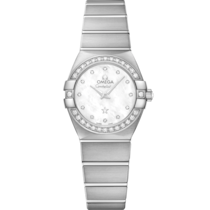 White dial watch on White gold case with White gold bracelet - Constellation 24 mm, white gold on white gold - 123.55.24.60.55.017