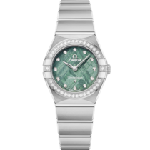 Uhr mit Grün Zifferblatt auf Stahl Gehäuse mit „Edelstahlarmband“ bracelet - Constellation 25 mm, Stahl mit Stahlband - 131.15.25.60.99.001