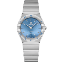 Uhr mit Blau Zifferblatt auf Stahl Gehäuse mit Edelstahlarmband bracelet - Constellation 28 mm, Stahl mit Stahlband - 131.10.28.60.03.001
