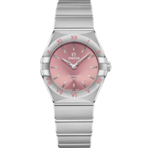 Uhr mit Pink Zifferblatt auf Stahl Gehäuse mit Edelstahlarmband bracelet - Constellation 28 mm, Stahl mit Stahlband - 131.10.28.60.11.001