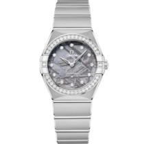 Uhr mit Violett Zifferblatt auf Stahl Gehäuse mit Edelstahlarmband bracelet - Constellation 28 mm, Stahl mit Stahlband - 131.15.28.60.99.001