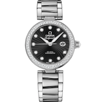 Black dial watch on Steel case with Steel bracelet - De Ville Ladymatic 34 mm, steel on steel - 425.35.34.20.51.001
