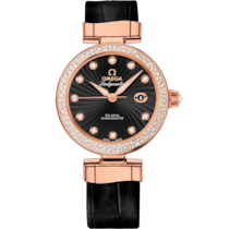 De Ville Ladymatic 34 mm, red gold on leather strap - 425.68.34.20.51.001