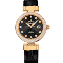 De Ville 34 mm, yellow gold on leather strap - 425.68.34.20.51.002