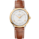 De Ville 32.7 mm, steel - yellow gold on leather strap - 424.23.33.20.52.001