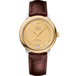 De Ville 32.7 mm, steel - yellow gold on leather strap - 424.23.33.20.58.001