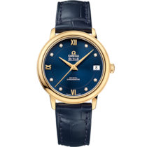 De Ville 32.7 mm, yellow gold on leather strap - 424.53.33.20.53.002