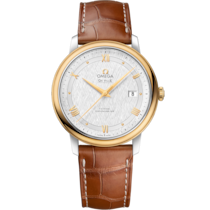 De Ville 39.5 mm, steel - yellow gold on leather strap - 424.23.40.20.02.001