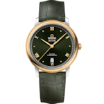 De Ville 39.5 mm, steel - yellow gold on leather strap - 424.23.40.20.10.001