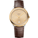 De Ville 39 mm, Steel - yellow gold on Leather strap - 424.23.40.20.58.002