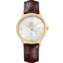 De Ville 39.5 mm, yellow gold on leather strap - 424.58.40.21.52.001