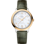 De Ville 34 mm, steel - yellow gold on leather strap - 434.23.34.20.55.002