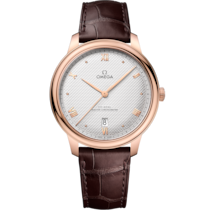 銀色錶盤腕錶，Sedna™金錶殼錶殼，襯以皮革錶帶 bracelet - 碟飛系列 典雅系列 40毫米, Sedna™金錶殼 於 皮革錶帶 - 434.53.40.20.02.001
