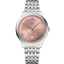 Pink dial watch on Steel case with Steel bracelet - De Ville Prestige 41 mm, steel on steel - 434.10.41.21.10.001