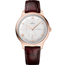 Silver dial watch on Sedna™ gold case with Leather strap - De Ville Prestige 41 mm, Sedna™ gold on leather strap - 434.53.41.21.02.001
