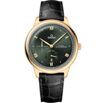 Green dial watch on Yellow gold case with Leather strap - De Ville Prestige 41 mm, yellow gold on leather strap - 434.53.41.21.10.001