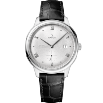 Reloj con esfera Plata en caja de Acero con  Pulsera de piel bracelet - De Ville Prestige 41 mm, acero con pulsera de piel - 434.13.41.20.02.001