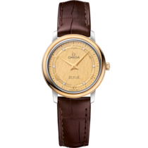 De Ville 27.4 mm, steel - yellow gold on leather strap - 424.23.27.60.58.001