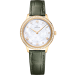De Ville 30 mm, yellow gold on leather strap - 434.58.30.60.55.002