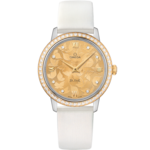 De Ville 32.7 mm, steel - yellow gold on leather strap - 424.27.33.60.58.001