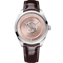 咖啡色錶盤腕錶，Canopus Gold™金錶殼，襯以皮革錶帶 bracelet - 碟飛系列 陀飛輪系列 43毫米, Canopus Gold™金 於 皮革錶帶 - 529.53.43.22.99.001