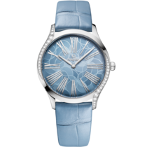 Uhr mit Blau Zifferblatt auf Stahl Gehäuse mit Alligator bracelet - De Ville Trésor 36 mm, Stahl mit Alligator - 428.18.36.60.03.002