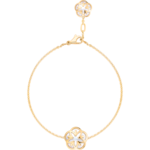 Omega Flower 18K yellow gold and two Mother-of-Pearl cabochons with engraving on the back - B603BB0700105