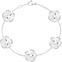 Omega Flower Bracelet, 18K white gold, Mother-of-pearl cabochon - B603BC0700105