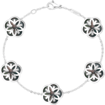 Omega Flower Bracelet, Or blanc 18K, Cabochon en nacre de Tahiti - B603BC0700205