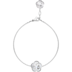Omega Flower 18K white gold and two Mother-of-Pearl cabochons with engraving on the back - B603BC0700405