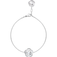 Omega Flower Bracelet, 18K white gold, Mother-of-pearl cabochon - B603BC0700405