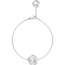 Omega Flower 18K white gold and two Mother-of-Pearl cabochons with engraving on the back - B603BC0700405