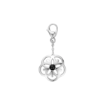 Omega Flower Charm, Oro blanco de 18 qt, Cuenta de ónice - M39BCA0201505