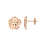 Omega Flower Earring, 18K red gold, Mother-of-pearl cabochon - E60BGA0204005