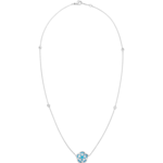 Omega Flower Collier, Or blanc 18K, Cabochon en turquoise - N603BC0700605