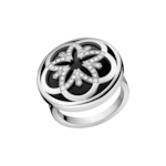 Omega Flower Anello, Oro bianco 18K, Diamanti - R46BCA02015XX