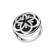 Omega Flower Ring, 18 K Weißgold, Diamanten - R46BCA02015XX