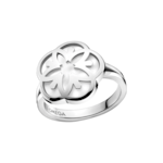 Omega Flower Ring, 18 K Weißgold, Perlmutt-Cabochon - R603BC07001XX