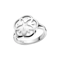 Omega Flower Ring, 18 K Weißgold, Perlmutt-Cabochon - R603BC07001XX