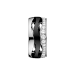 Ladymatic Pendentif, Or blanc 18K, Céramique noire, Diamants - P604CL0100105