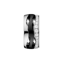 Ladymatic Pendentif, Or blanc 18K, Céramique noire, Diamants - P604CL0100105
