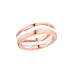 Ladymatic Anel, Ouro rosa de 18K, Cerâmica branca - R604CK00001XX
