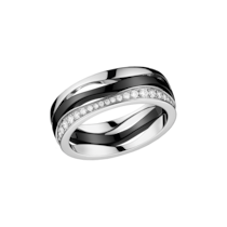 Ladymatic Ring, 18K white gold, Black ceramic, Diamonds - R604CL01001XX