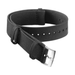 Bracelet NATO - Bracelet en nylon noir avec doublure en cuir - 031ZSZ002056